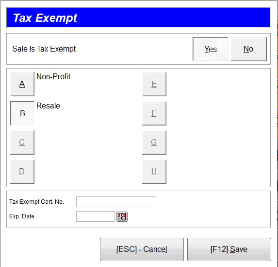 ChooseTaxExemptCategory