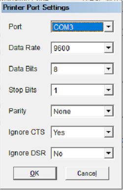 GiantReceiptPrinterCOMPortSettings