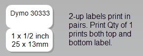 Dymo 30333 2 up label